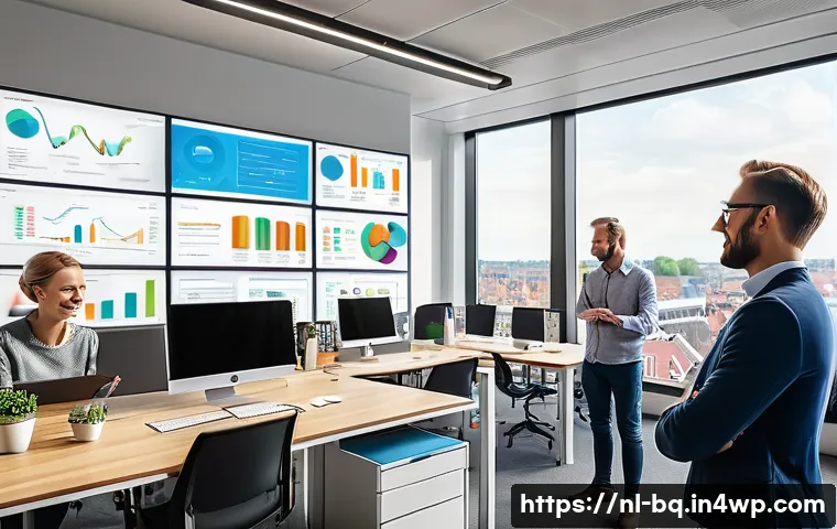 고객 피드백 시스템 구축 시 주의사항 - A modern office setting in the Netherlands with a diverse team of professionals collaborating around...