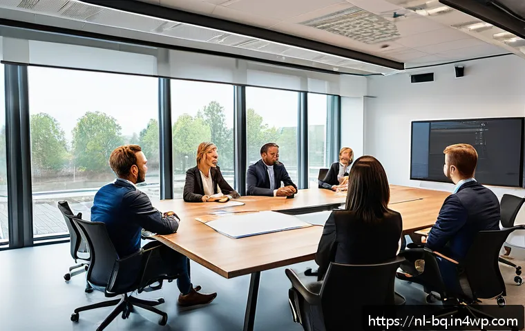고객 피드백 시스템 구축의 변화 관리 - A modern Dutch office environment showing a diverse team of professional employees engaged in an int...